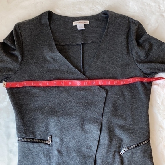 Peyton Jensen Open Front Gray Jacket Sz Large - Picture 7 of 9
